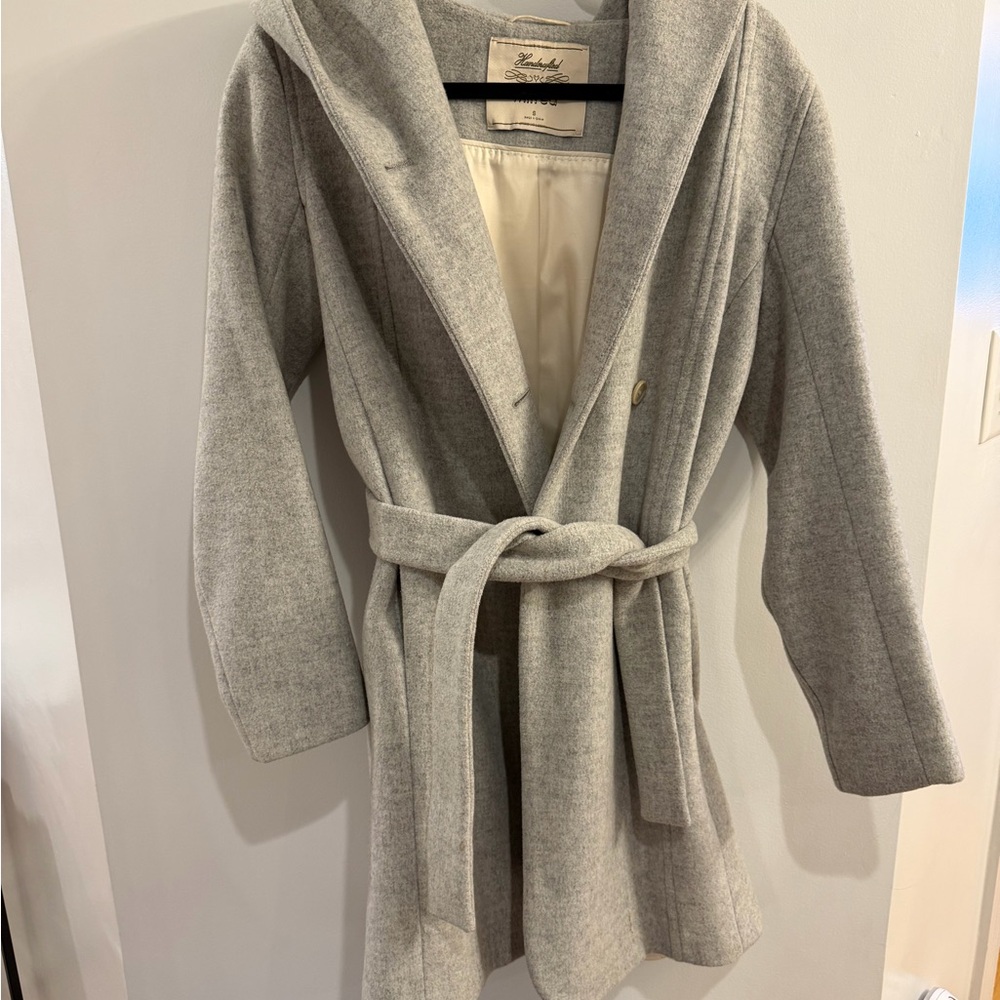 Aritzia Gray Belted Coat